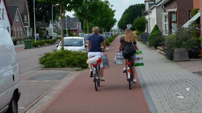 Cycleway cycle track Groningerstraat Assen